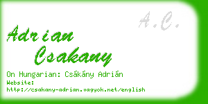 adrian csakany business card